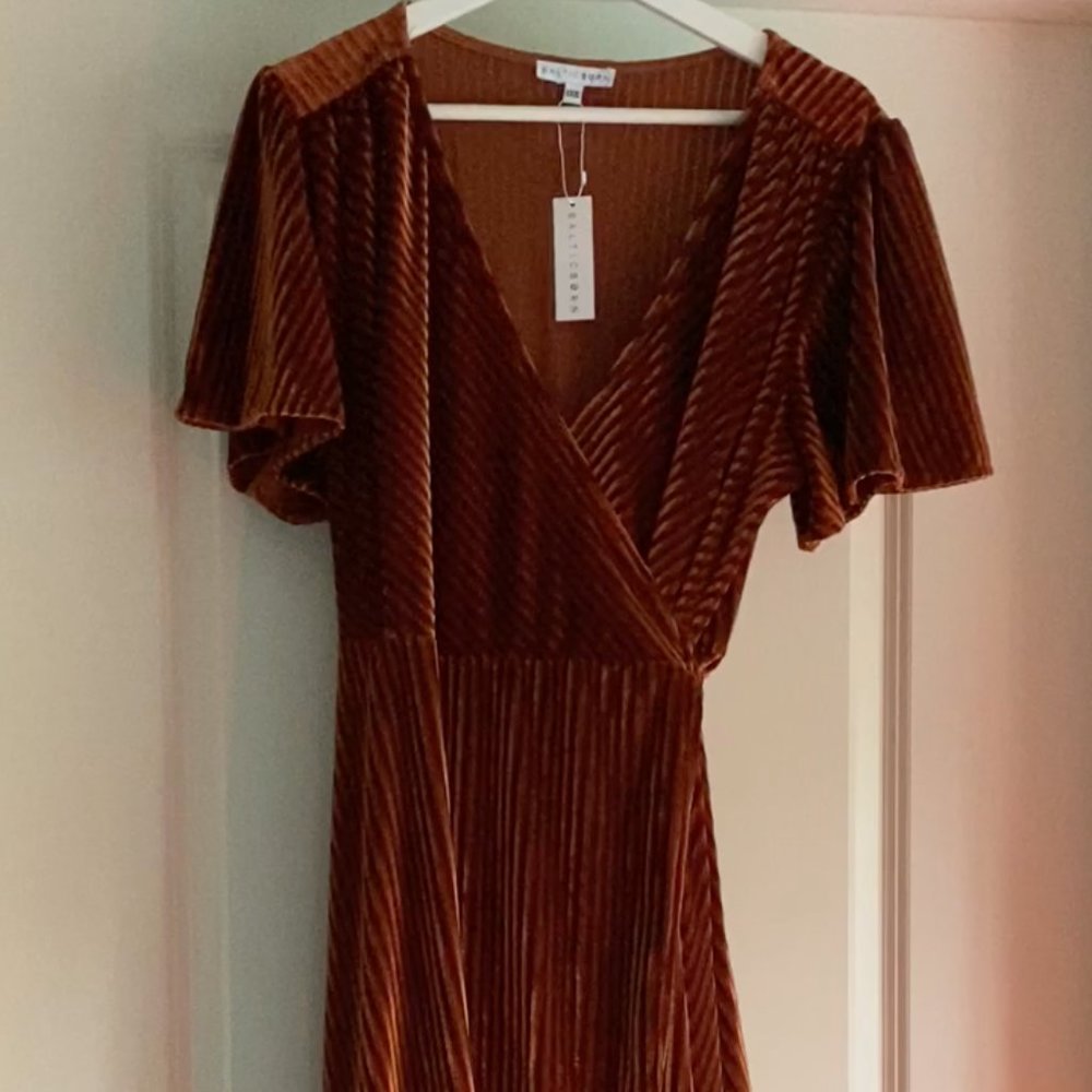 baltic born - andi ribbed velvet wrap dress - size xxxl